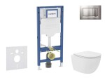 GEBERIT - Duofix Set předstěnové instalace, kompaktního klozetu Oudee Vortex a sedátka softclose, tlačítko Sigma30, lakovaný chrom mat/chrom SANI11CA1142B