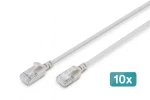 Digitus CAT 6A F/FTP Slim šedá / Patch kabel / 3 m / AWG 32/7 / 10 Gbit/s / PoE+ / 10 ks (DK-1632-A-030S-10)