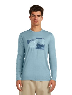 Pánské merino triko s dlouhým rukávem ICEBREAKER Mens 150 Tech Lite LS Tee Peak Bal, Flint Blue velikost: L