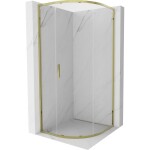 MEXEN - Exo čtvrtkruhový posuvný sprchový kout 70 x 70, transparent, zlato 8131-070-070-50-00