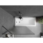MEXEN/S - Next vanová zástěna FIX 90 x 150, proužky, grafit metal 895-090-000-00-09-95