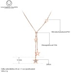 Ocelový náhrdelník se zirkony Ceferina Gold - chirurgická ocel, hvězdy, Zlatá 40 cm + 5 cm (prodloužení)