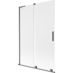 MEXEN/S - Velar L dvoukřídlá posuvná vanová zástěna 120 x 150, dekor, grafit kartáčovaná 896-120-003-31-66