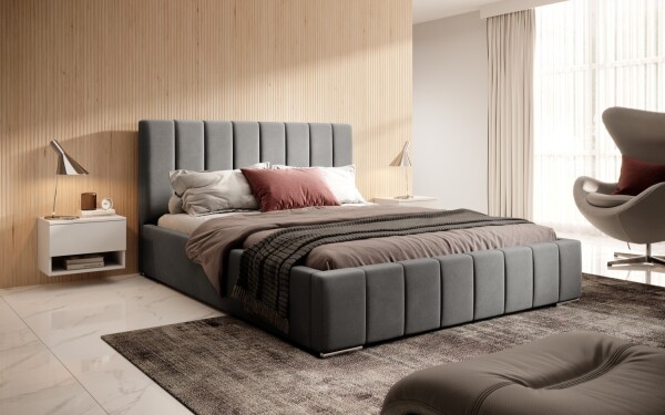 FRONTI Postel MODEL 10 140x200 šedá - MAGIC VELVET 2217