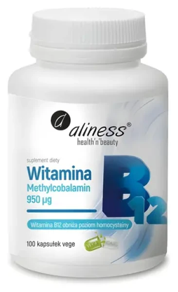 Aliness Vitamin B12 Methylcobalamin 950 µg / Doplněk stravy / 100 kapslí / bez lepku / bez cukru
