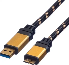 Roline USB-A - micro-B černo-zlatý / Kabel / propojovací / 0,8 m (JAB-1944110)