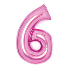 Balónek fóliový číslo 6 růžový 66 cm Amscan Balónek fóliový číslo 6 růžový 66 cm Amscan