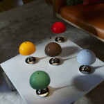 Louis Poulsen Přenosná lampa Panthella 160 V3 Opal Orange / Chrome, oranžová barva, kov