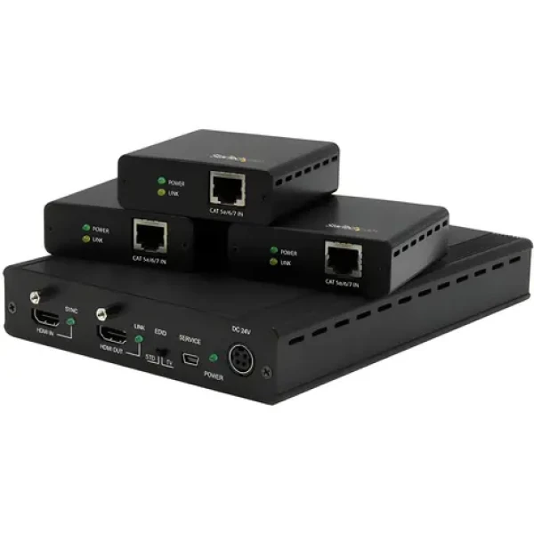 StarTech HDBaseT extender kit 1x3 se 3 přijímači / Rozbočovač HDMI / HDMI přes CAT5e/CAT6 / 3 porty (ST124HDBT)