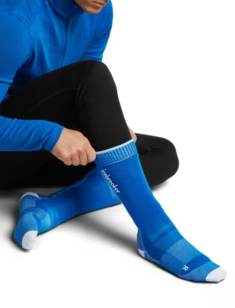 Pánské merino ponožky ICEBREAKER Mens Merino Ski+ Ultralight OTC, Lazurite/Snow velikost: 44,5-46,5 (L)