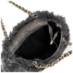 Módní dámská plyšová kabelka do ruky Lilith, šedá