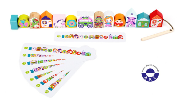 Navlékací pohádka Navlékací set 13 dřevěných dílů předloh