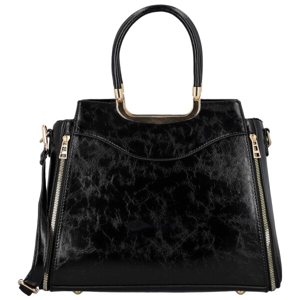 Luxusní dámská koženková kabelka do ruky Wieke, černá