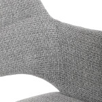 Židle jídelní, šedá látka, 360° vratný mechanismus, černý kov