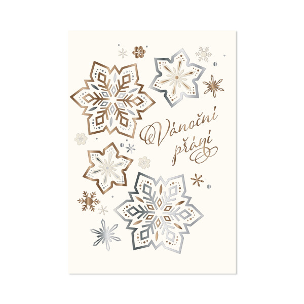 Vánoční přání - Zlato stříbrné vločky - Albi