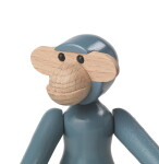Kay Bojesen Dřevěná opička Monkey Mini Vintage Blue 9,5 cm, modrá barva, dřevo