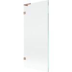 MEXEN/S - Lunar L vanová zástěna FIX 80 x 150, transparent, měď kartáčovaná 897L-080-000-65-00