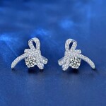Royal Fashion stříbrné náušnice HA-XEA004-SILVER-MOISSANITE-ZIRCON
