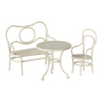 Maileg Kovový nábytek Café set pro zvířátka Maileg Off White, krémová barva, kov