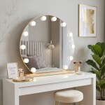 REA - Zrcadlo LED HOLLYWOOD L. Gold 50 cm HOM-01803