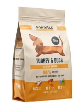 AnimALL Mini Turkey Duck 7 kg / psí granule (111379)
