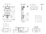 GEBERIT - Kombifix Set předstěnové instalace, kompaktního klozetu Oudee Vortex a sedátka softclose, tlačítko Sigma30, lakovaný chrom mat/chrom SANI15CA1128