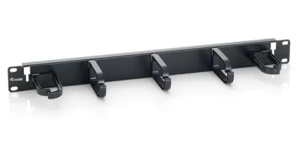 Equip 19" černá / Vyvazovací panel / 1U / 5x plastová úchytka / ocel, plast (327311)