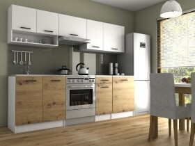 FRONTI Kuchyňská linka LUIZA II 240x180 - Bílá + artisan
