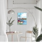 Antistresové omalovánky TSvetnoy TSvetnoy, LG064e, Diamond painting - diamantové malování, 40 x 50 cm, Přímořské městečko