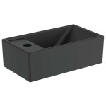 IDEAL STANDARD - Tempo Umývátko 37x21 cm, bez přepadu, otvor pro baterii vlevo, černá E2113V3