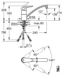 GROHE - Eurodisc Dřezová baterie, chrom 33771001