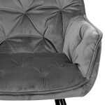 Jídelní židle, potah šedá sametová látka, kovová 4nohá podnož, černý lak