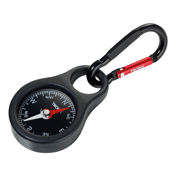 Troika klíčenka - kompas (kovová, s karabinkou, mix barev)