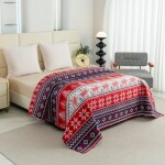 DumDekorace Prošívaný vánoční přehoz se soby Šířka: 200 cm | Délka: 220 cm