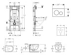 GEBERIT - Duofix Set předstěnové instalace, kompaktního klozetu Oudee Vortex a sedátka softclose, tlačítko Sigma20, bílá/pozlacená SANI11CA3165