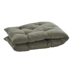 MADAM STOLTZ Prošívaná matrace Checked Dark Green 45 × 125 cm, zelená barva, textil
