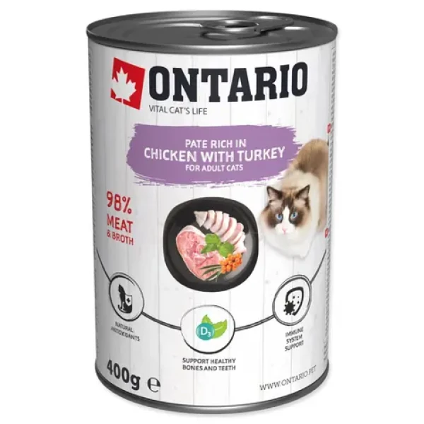 Ontario Konzerva kuře a krůta paté 400g (213-21137)