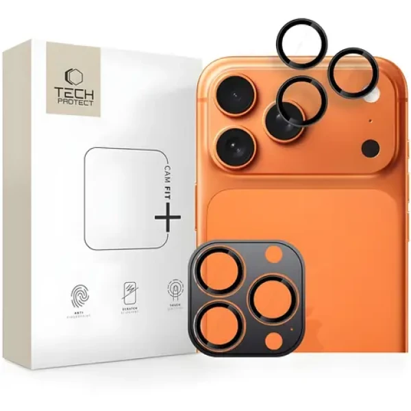 Tech-Protect Camring Fit+ černá / Ochranný kryt objektivu fotoaparátu / iPhone 14/15/16/17 Pro, Pro Max