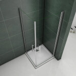 H K - Sprchový kout SOLO D1 R908, 80x90x185 se dvěma jednokřídlými dveřmi, rohový vstup SE-SOLOD1R908