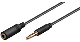 PremiumCord Jack 3.5mm 4pin M/F / Prodlužovací kabel / černá / 2 m (kjack4mf2)