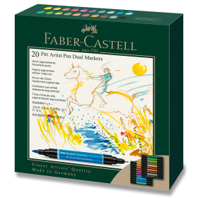 Popisovač Faber-Castell Pitt Artist Pen Dual Marker sada 20 ks