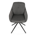 Židle jídelní, 180° otočný mechanismus, lanýžová voděodolná látka, černý kov