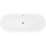 MEXEN/S - Lotos volně stojící vana 150 x 75, bílá/černá, sifon a přepad chrom 52051507775-01