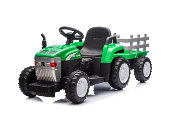 Mamido Dětský elektrický traktor s vlečkou Farm 24V 2x45W EVA kola zelený