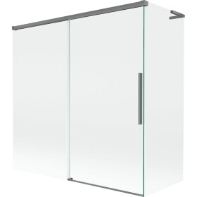MEXEN/S - Rox L vanová zástěna 2-křídlová posuvná 160 + 75 x 150, transparent, grafit metal 8C9L-160-075-95-00
