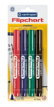 Centropen 8560 Flipchart marker šikmý hrot sada 4 barev