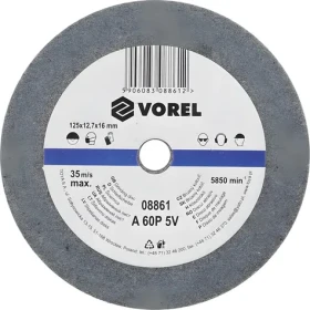 Vorel Brusný kotouč 125x12,7x16 mm jemný / Brusný kotouč / Do stolní brusky / Jemná zrnitost