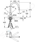 GROHE - Minta Dřezová baterie s výsuvnou sprškou, kartáčovaný Cool Sunrise 32321GN2