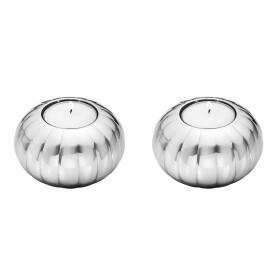 Georg Jensen Nerezový svícen Bernadotte Mirror – set 2 ks, stříbrná barva, kov