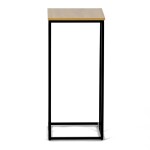 Odkládací stůl, MDF deska, dekor divoký dub, černý kov